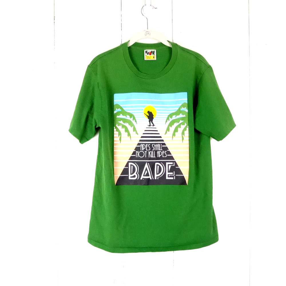 BAPE ASNKA T-Shirt Mens SZ M Bathing Ape Soldier Graphic T Casual Made in Japan